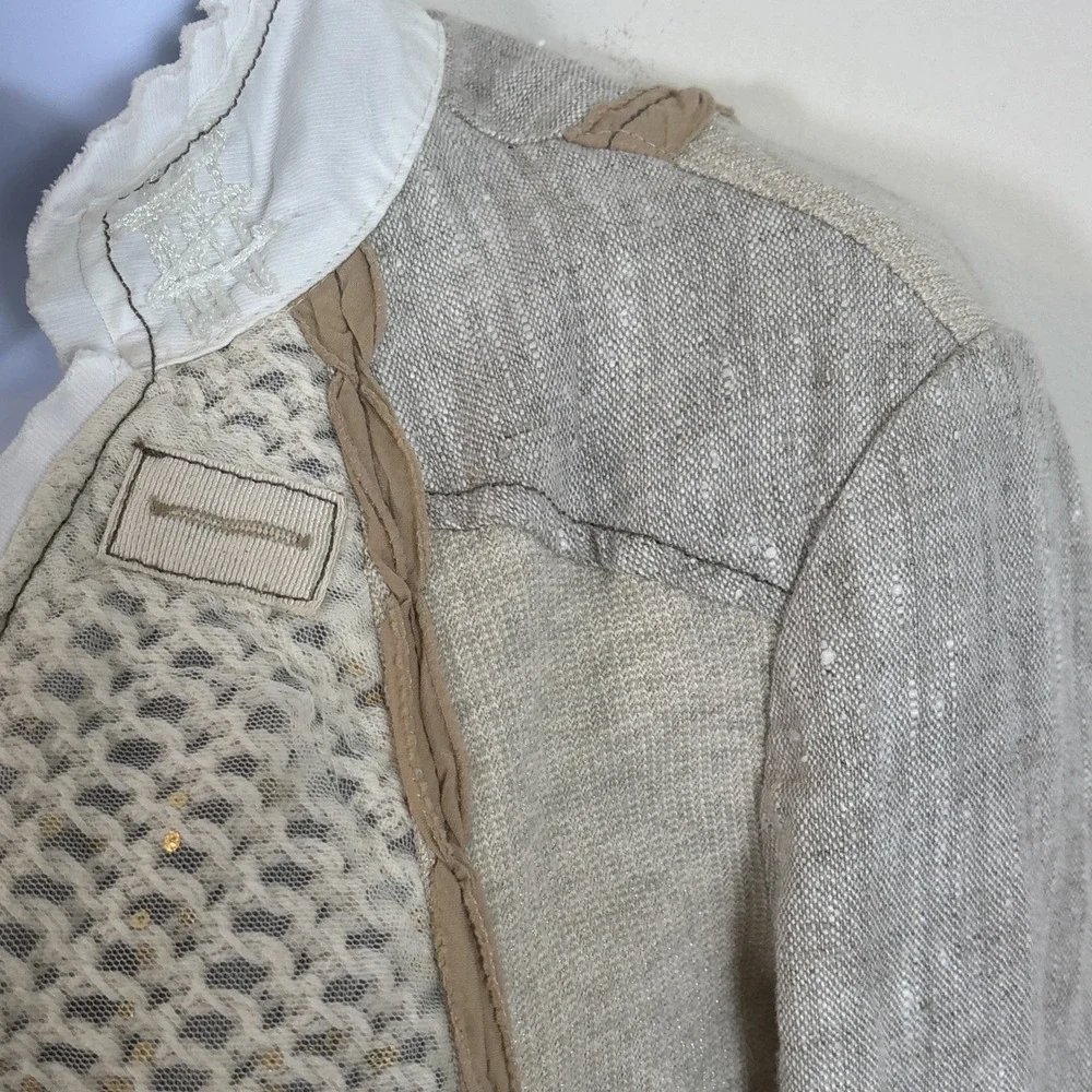 Elisa Cavaletti Daniela Dallavalle Jacket Sz XS Linen Cotton Stretch Art to Wear